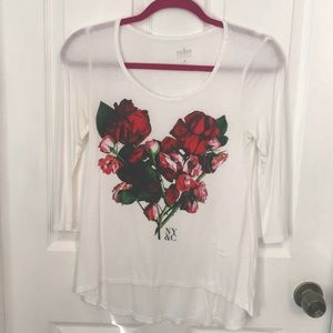 New York & Co White Long Sleeve T-Shirt